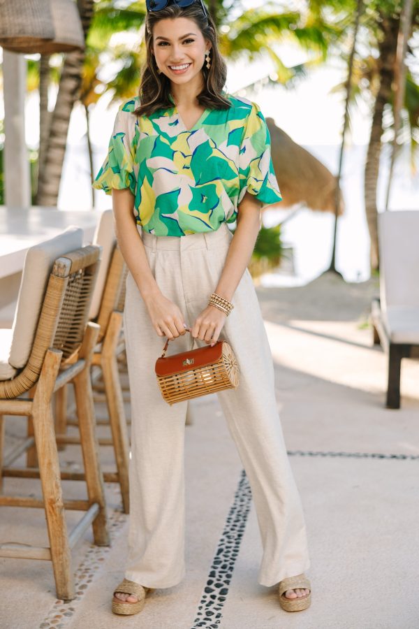 Go Where You Like Green Floral Blouse Cheap - Image 2