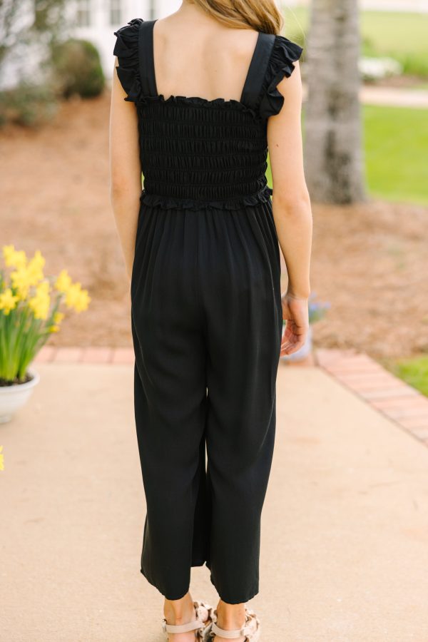 Girls: All For You Black Smocked Jumpsuit Fashion - Image 5