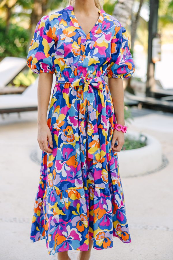 Make You See Blue Abstract Midi Dress on Sale - Image 5