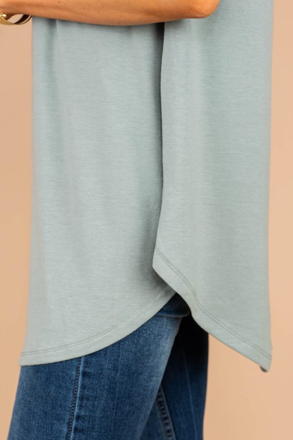 Walking On Air Light Green V-Neck Tee Online Sale - Image 5