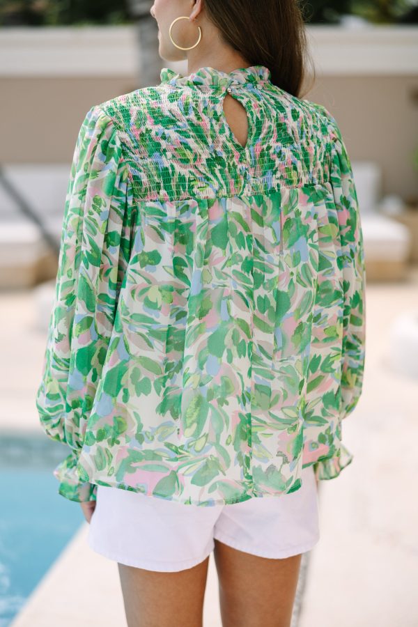 Can t Forget You Green Floral Blouse For Cheap - Image 5
