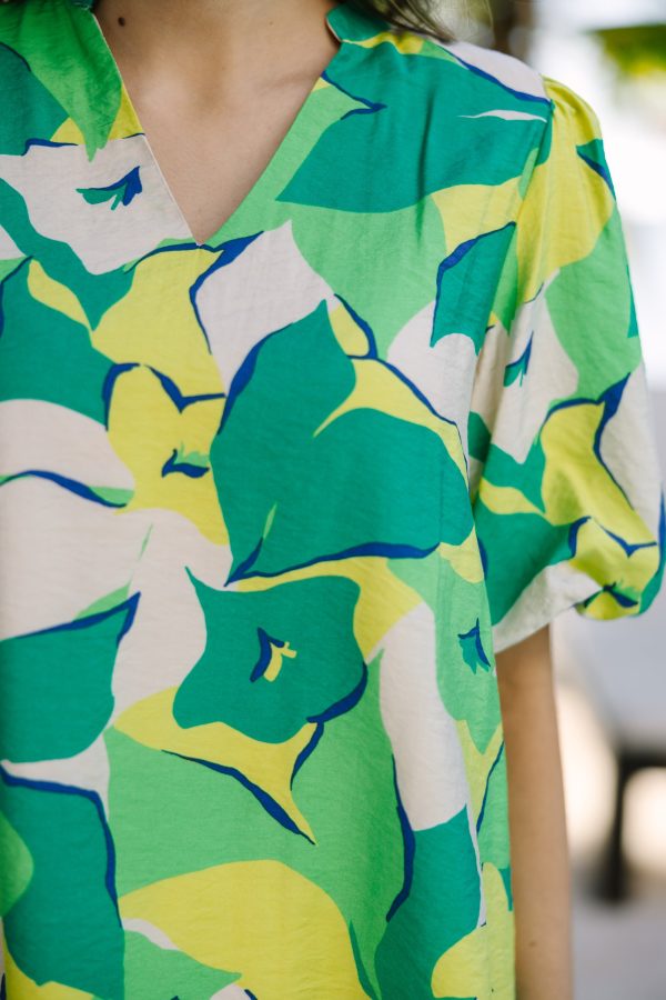 Go Where You Like Green Floral Blouse Cheap - Image 3