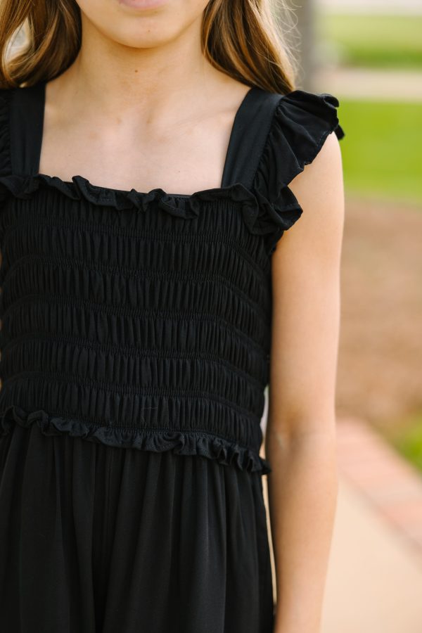 Girls: All For You Black Smocked Jumpsuit Fashion - Image 3