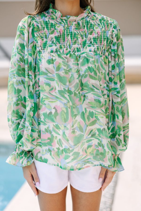 Can t Forget You Green Floral Blouse For Cheap - Image 4