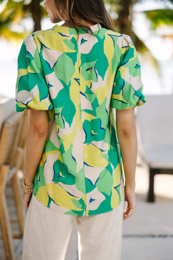 Go Where You Like Green Floral Blouse Cheap - Image 5
