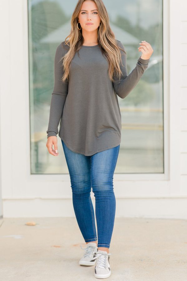 Won t Let You Down Gray Classic Top Online Hot Sale - Image 2
