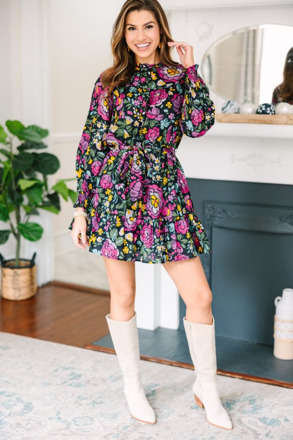 Fate: Stick With It Black Floral Dress For Cheap - Image 2