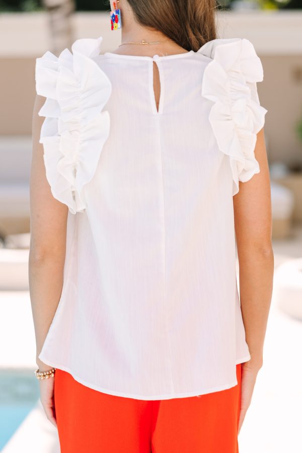 Listen To Your Heart Off White Ruffled Blouse For Sale - Image 5