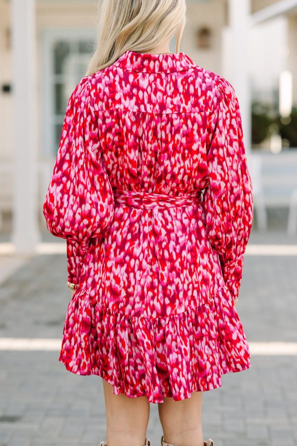 Feel The Same Way Pink Abstract Dress Online now - Image 4