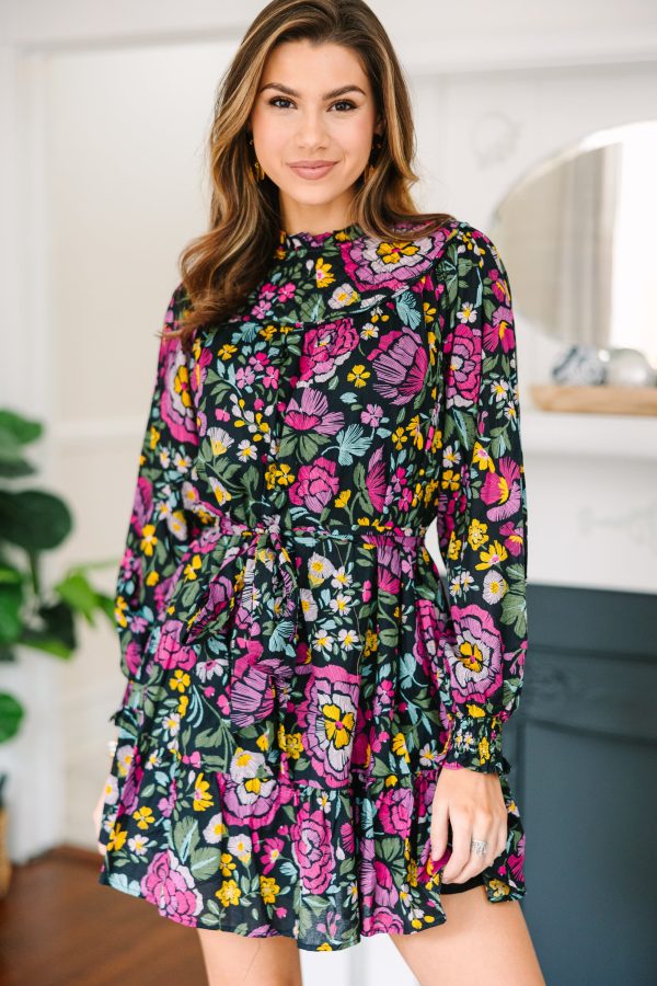 Fate: Stick With It Black Floral Dress For Cheap