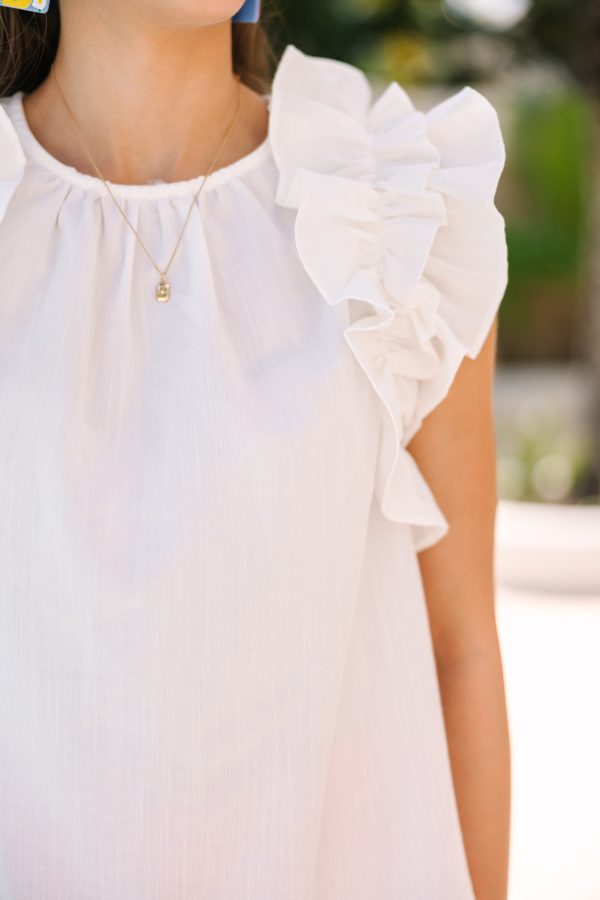 Listen To Your Heart Off White Ruffled Blouse For Sale - Image 3
