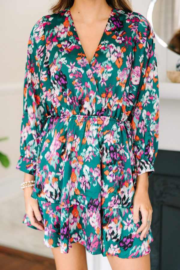 Mention You By Name Teal Green Abstract Dress Discount - Image 5