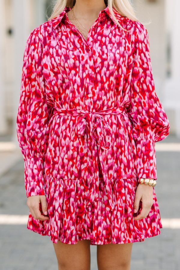 Feel The Same Way Pink Abstract Dress Online now - Image 5