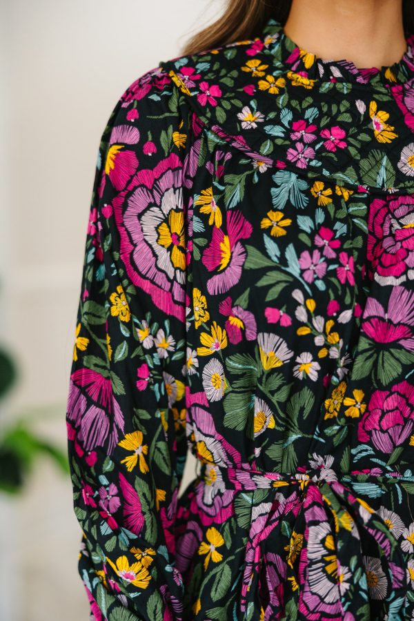 Fate: Stick With It Black Floral Dress For Cheap - Image 3
