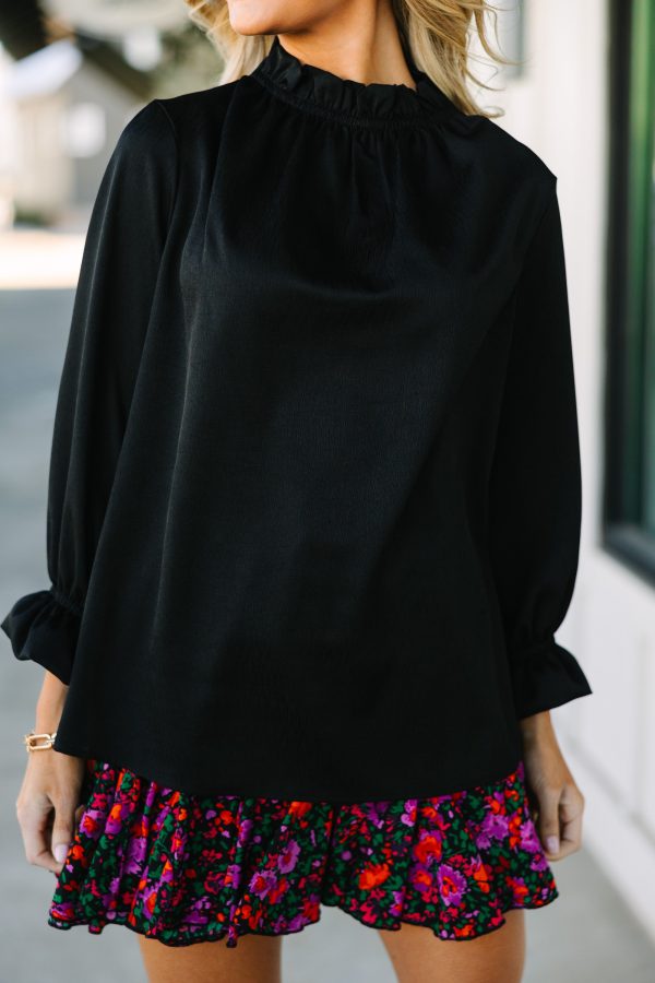 Tried And True Black Ruffled Blouse Cheap - Image 3