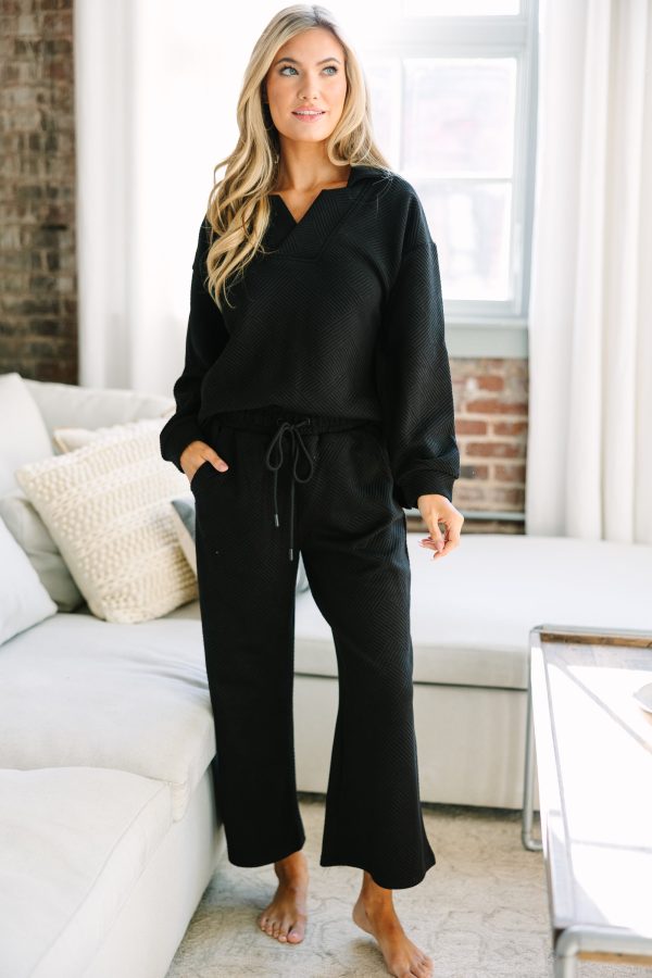 Make Your Day Black Textured Pants Online now - Image 3