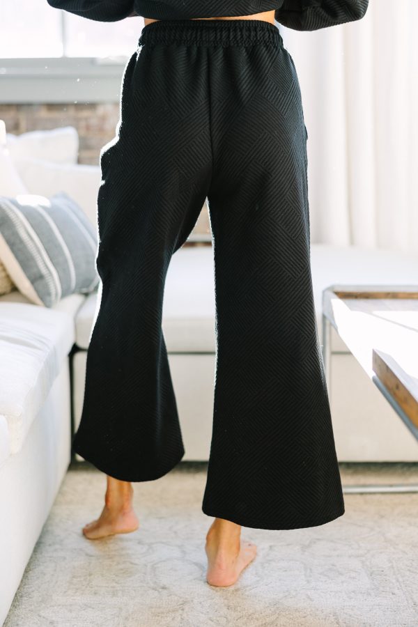 Make Your Day Black Textured Pants Online now - Image 4