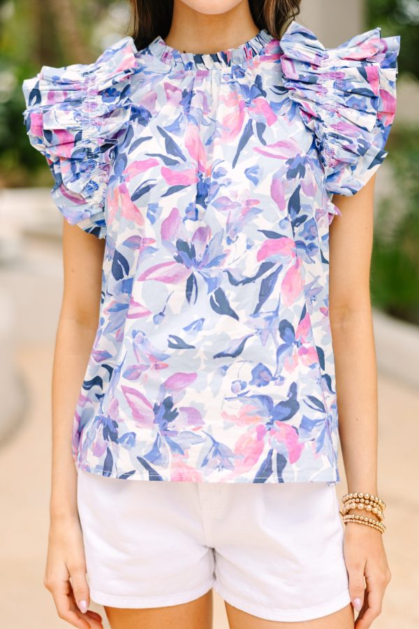All Is Well Blue Floral Blouse Online now - Image 4