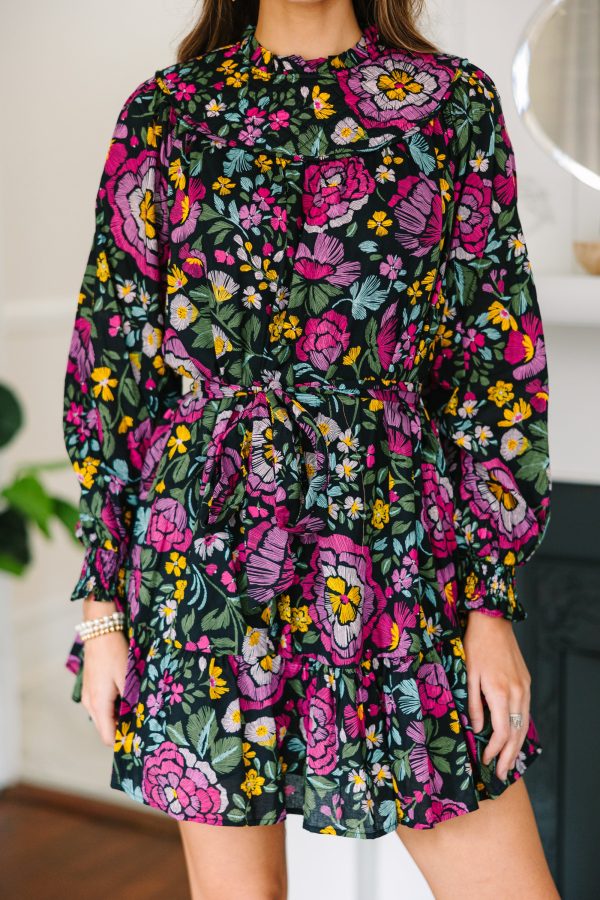 Fate: Stick With It Black Floral Dress For Cheap - Image 5