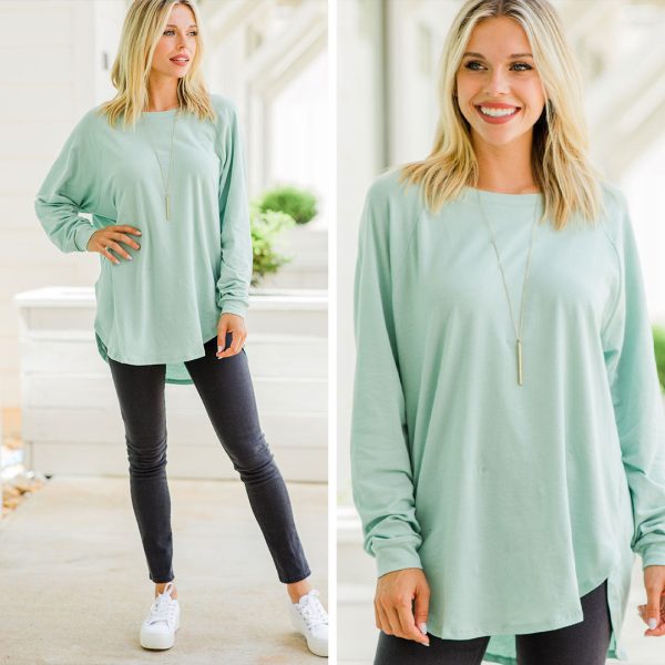 Easy Like Sunday Dusty Mint Green Tunic For Discount - Image 5