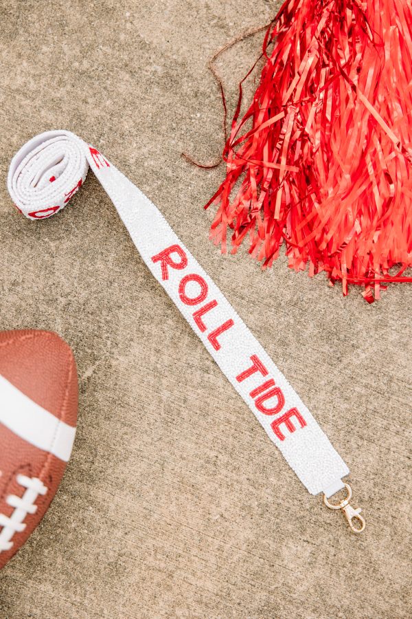 Treasure Jewels: Gameday White & Crimson Beaded Purse Strap Online now - Image 2