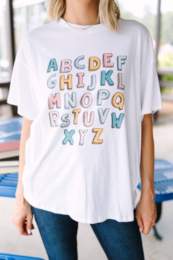 ABC s White Graphic Tee on Sale - Image 3