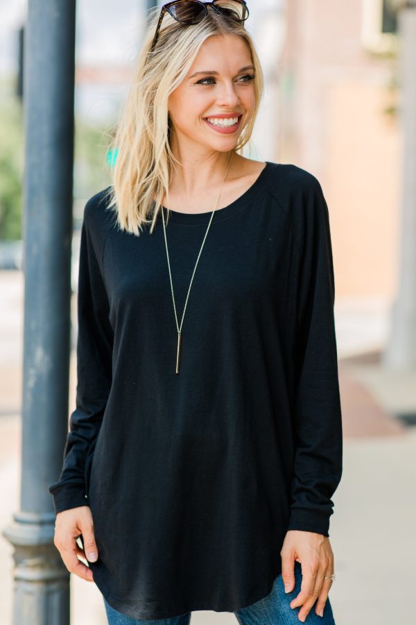 Easy Like Sunday Black Tunic Supply