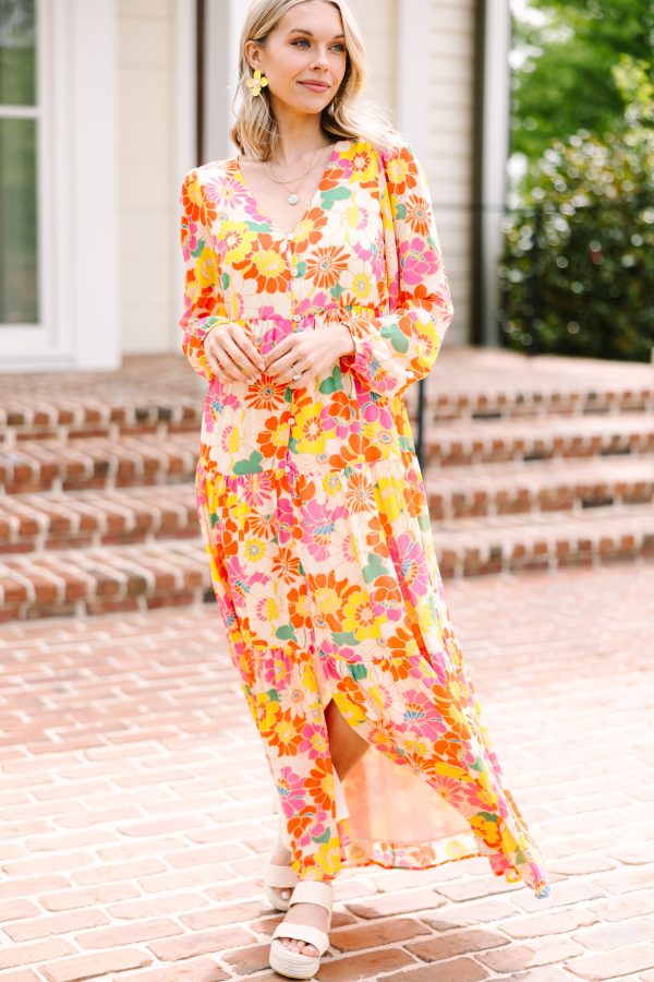 See You Then Yellow Floral Maxi Dress Online Hot Sale