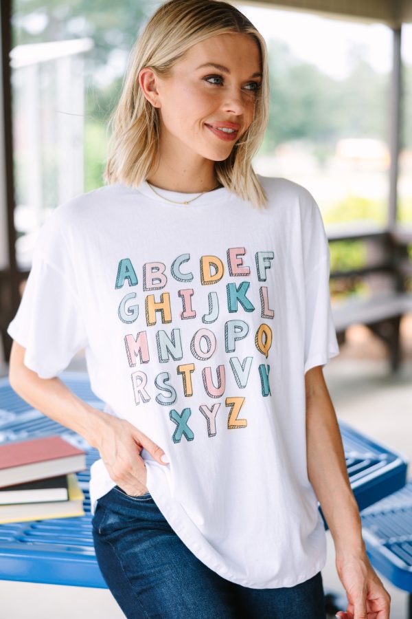 ABC s White Graphic Tee on Sale