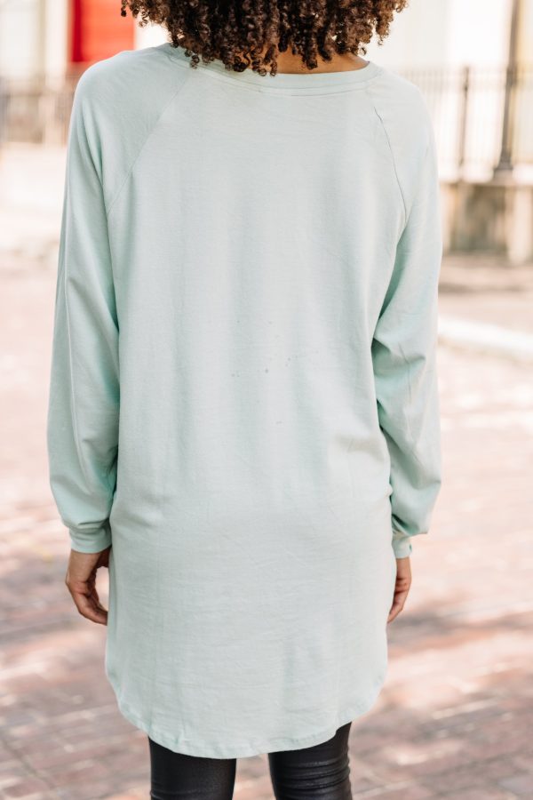 Easy Like Sunday Dusty Mint Green Tunic For Discount - Image 3