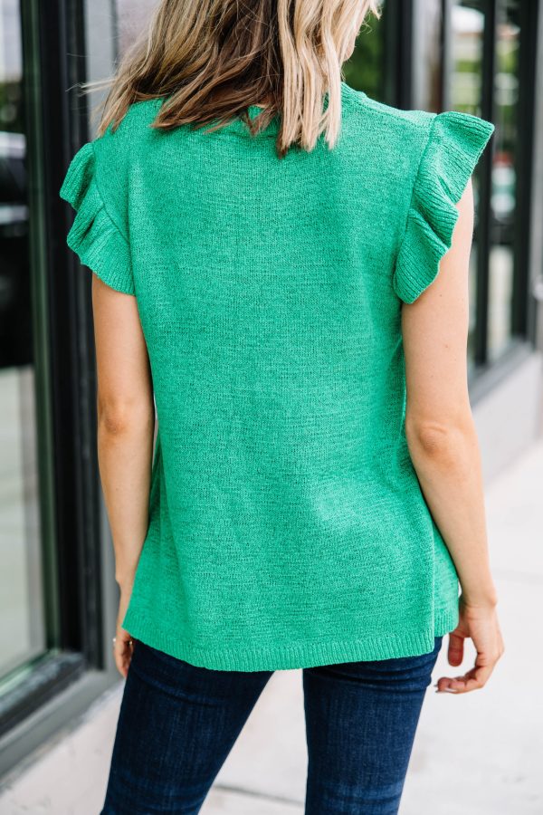 Certain Joy Emerald Green Knit Top Hot on Sale - Image 3