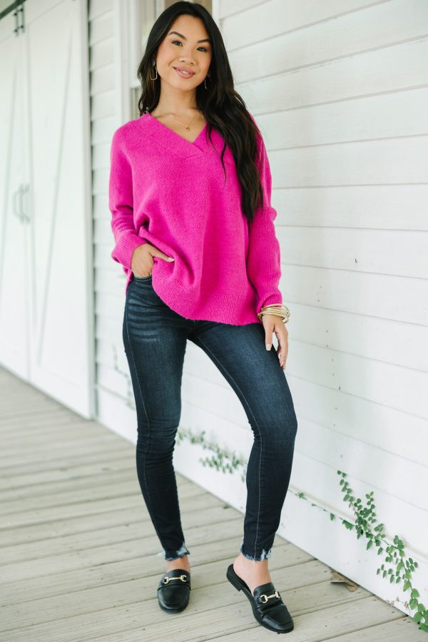 Exactly What You Want Orchid Pink Sweater Online - Image 2