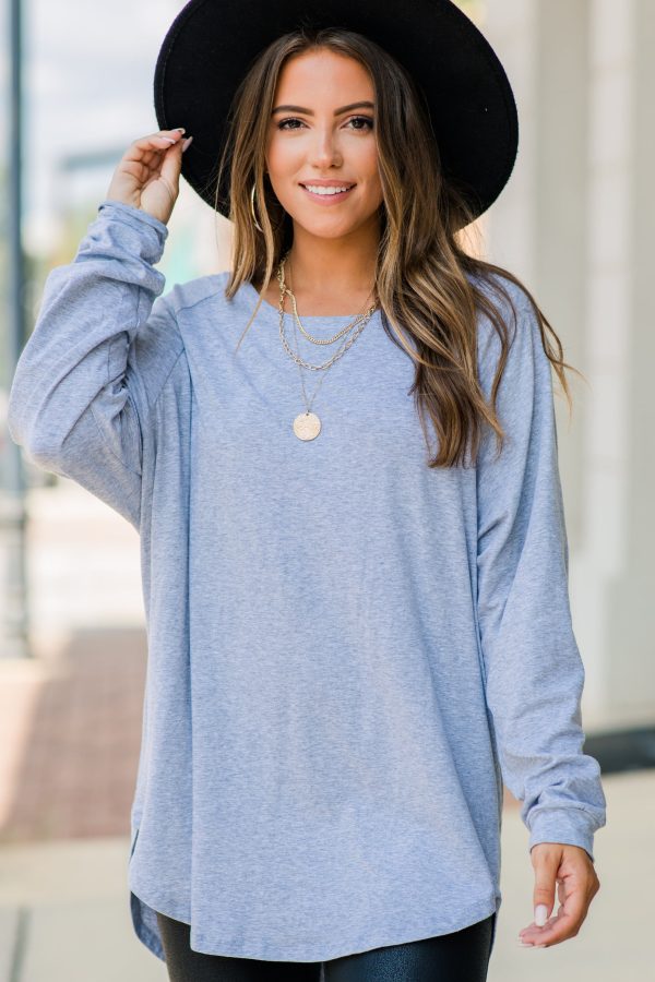 Easy Like Sunday Heather Gray Tunic Online