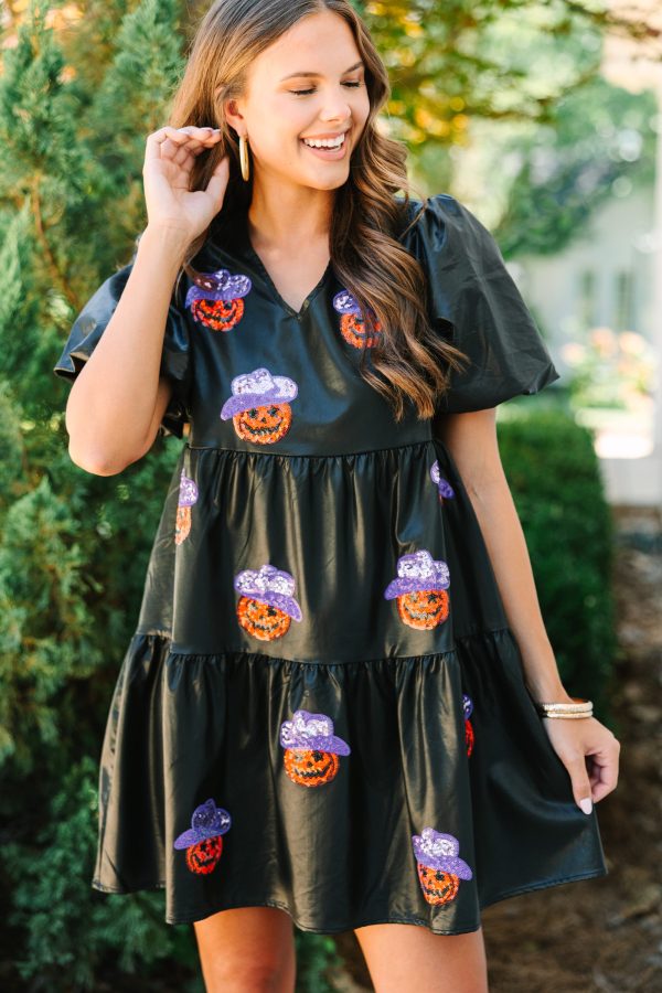 Feels Like Fall Black Pumpkin Babydoll Dress Fashion