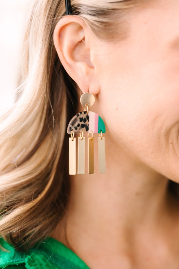 The Krista Green Rhinestone Earrings Fashion