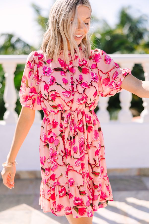 Making Promises Blush Pink Floral Dress Sale