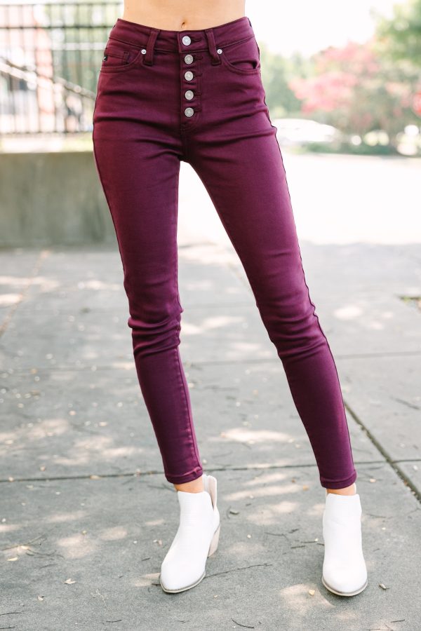 KanCan: Just A Dream Burgundy Red Skinny Jeans Supply