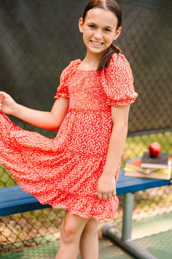 Girls: Live For Fun Red Ditsy Floral Dress Cheap