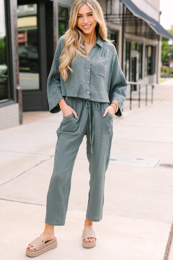 Get It Together Hunter Green Pants Set Online