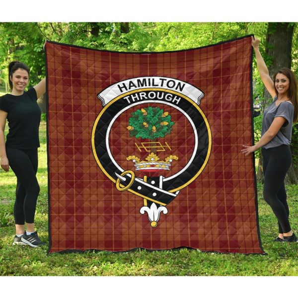 Hamilton Red Tartan Crest Quilt Online - Image 3