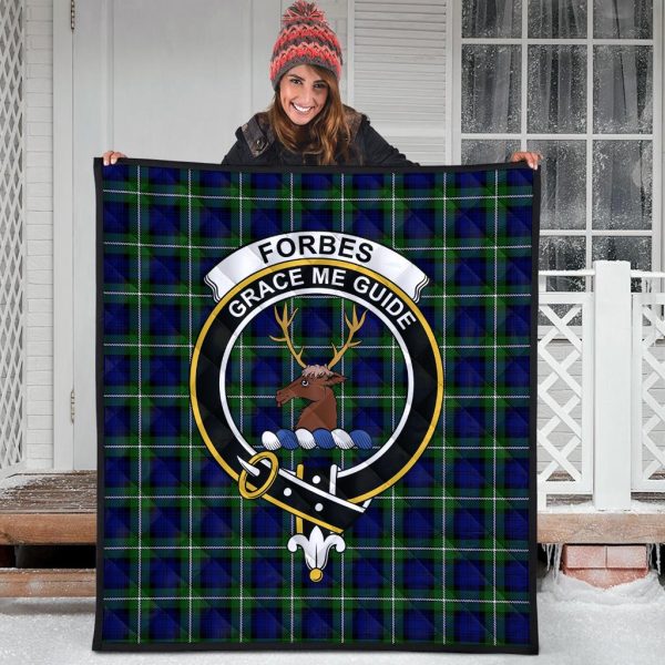 Forbes Modern Tartan Crest Quilt Sale