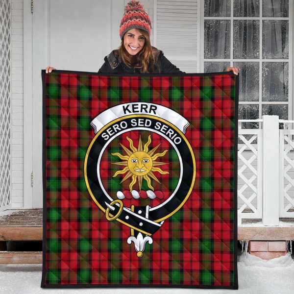 Kerr Tartan Crest Quilt For Sale